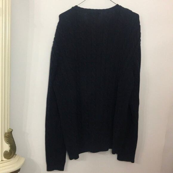J . CREW Cable Knit Blue Sweater Size‎ L - Picture 6 of 8